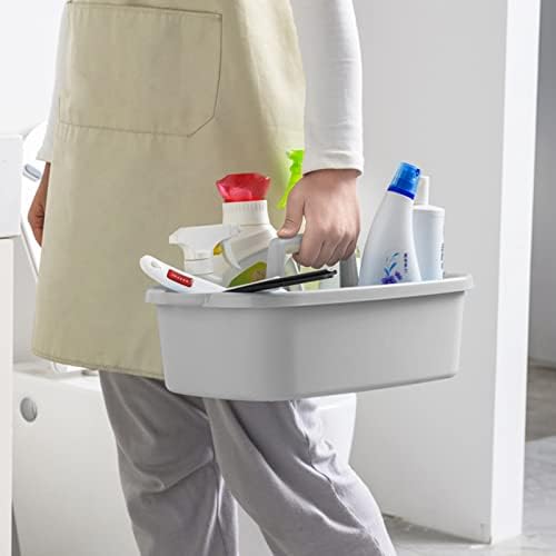 Large Cleaning Supplies Caddy Portable Shower Caddy Basket Light Gray 2Pk