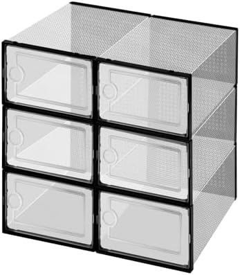 6PCS transparent shoebox for easy storage shoes odorless environmentally friendly particles plastic