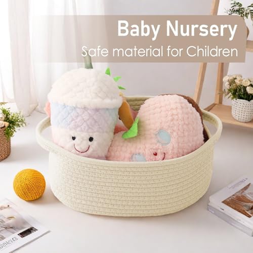 JMvicyroam Small Woven Basket, Empty Gift Basket, Beige/3 Pack