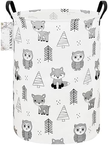 Storage Bin Foldable Nursery Organizer Basket Owl Animal | Foldable with Waterproof PE Coating Organizer Bin for Kids Boys and Girls,Office,Bedroom,Clothes