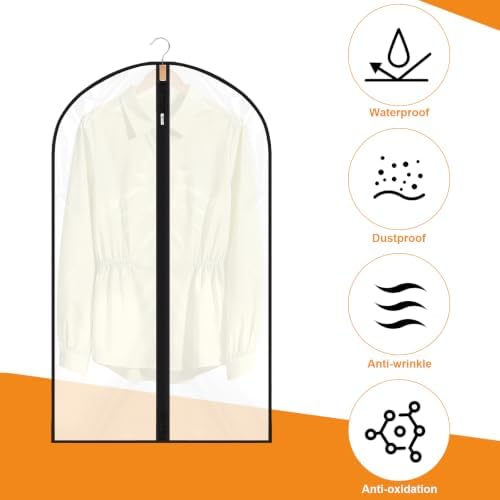 12 Pack Peva Garment Bags 24 x 40 In, Translucent Clothes Covers