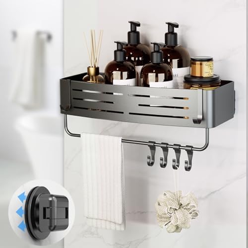 Onemake Suction Cup Shower Caddy, Shower Shelf, Bathroom Organizer, Gray