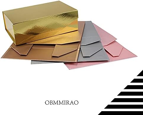 Gold Magnetic Large Gift Box with Lid, 13x9x4 Inches, 5Pcs