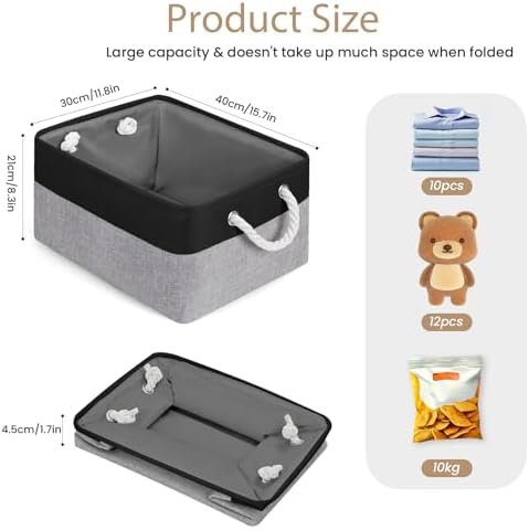 15.7x11.8x8.26 Inch Fabric Large Storage Bins with Handles 1 Pack