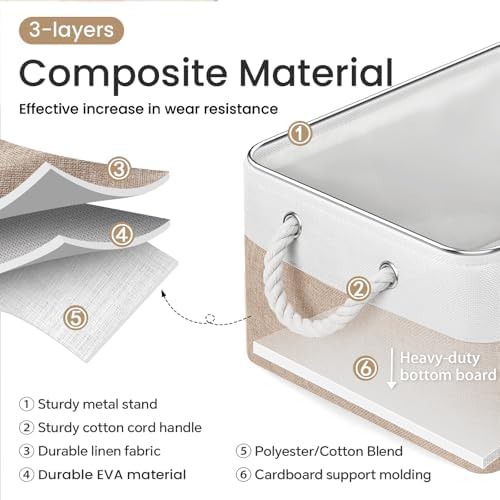 15.7x11.8x8.26 Inch Fabric Large Storage Bins with Handles 3 Pack