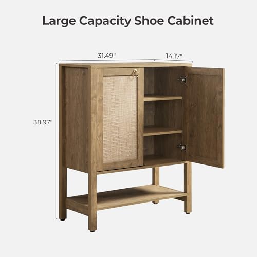 SICOTAS Rattan Shoe Cabinet with Storage, 5 Tier, 3 Pieces