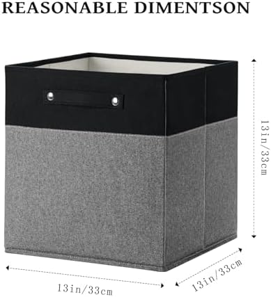 FinishingBo 13x13x13 Storage Cube Bins 4 Pack, Cube Shelf Baskets
