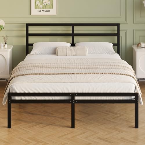 Lutown-Teen 12 Inch King Size Bed Frame with Headboard and Footboard