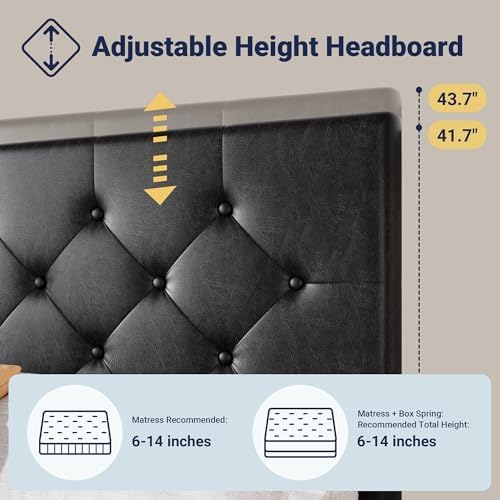 Allewie Full Size Storage Bed Frame with 4 Underbed Drawers, Black