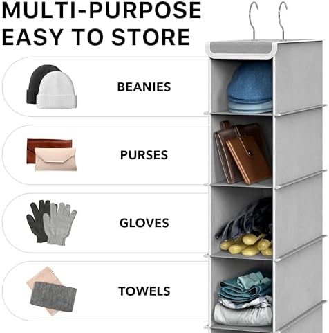 Simple Houseware 2 Pack 10 Shelves Hanging Shoe Organizer, Gray | Dual Metal Hooks, Holds Up to 20 lbs, for Narrow Space
