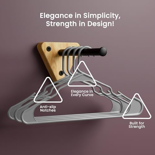 Utopia Home Plastic Hangers 100 Pack – Space Saving Clothes Hanger Grey
