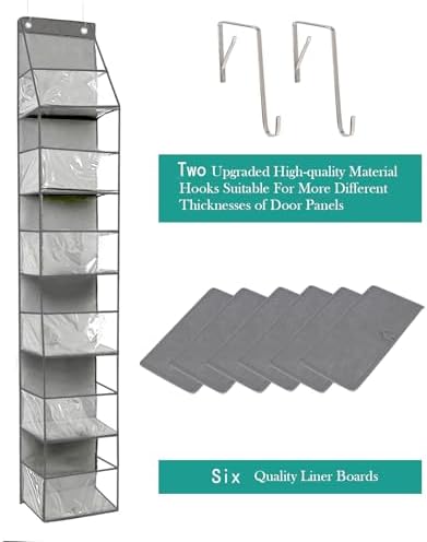 6-Shelf Over The Door Hanging Storage Closet Organizer (Grey)