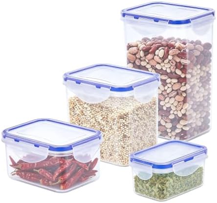 KIGI Food Storage Containers for Dry Food Storage, 4 Pack (0.7-5.4 Cup)