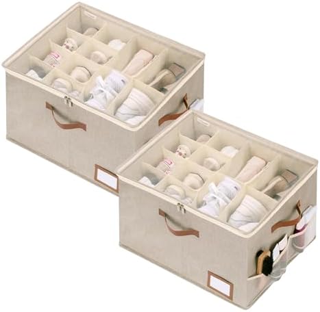 StorageWorks 2-Pack Closet Shoe Storage Organizer, Up to 32 Pairs, Brown