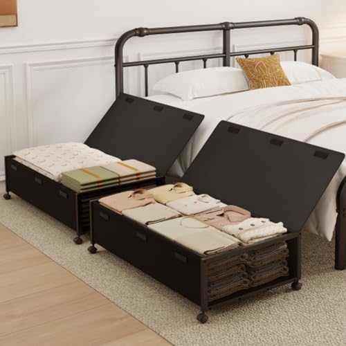 Fokyfok 2Pack Under Bed Storage Containers, 10 inch Height,31 inch Long