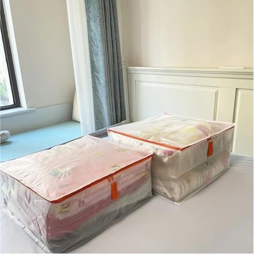 Comforter Storage Bag 50L Large Clothes Bags Low-Profile Under-bed Storage Bins Organizer Seasonal Clothing Storage Bag for Blanket Closet Comforters Duvet Insert Pillow Bedding Bed Sheets