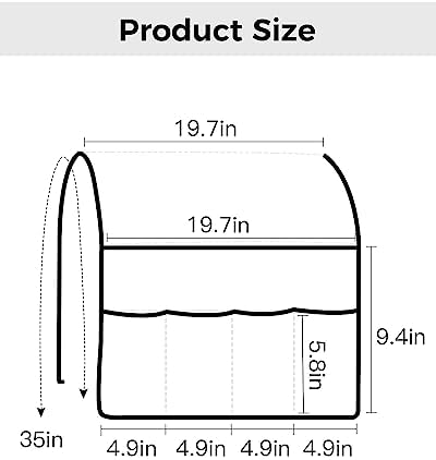 Sofa Armrest Organizer Bedside Caddy Pink White Buffalo Plaid Armchair Couch Caddy with Pocket Remote Control Holder Classic Checked Arm Chair Caddy for Recliner Glasses Phone Tablets Magazine 20"x35"