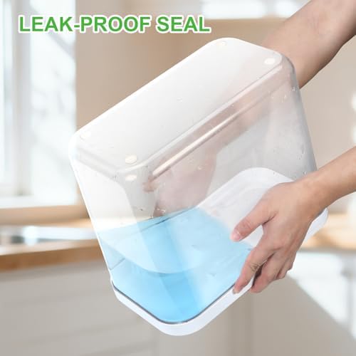 TBMAXS Rice Flour Storage Container - 12.7 Qt | 25 Lbs Crystal-Clear Plastic Food Storage Containers Bin with Pop-up Lid for Grains Beans, Dry Food Holder for Kitchen Pantry Organization and Storage