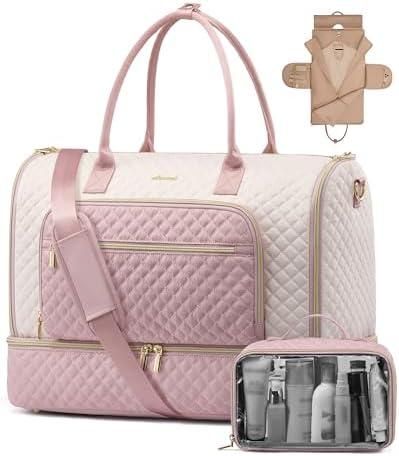 LOVEVOOK Convertible Travel Duffle Bag for Women Men, Garment Bag for Travel, Quilted Overnight Weekender Carry On Duffel Bags for Airplane, Suit Bags for Trip, Business