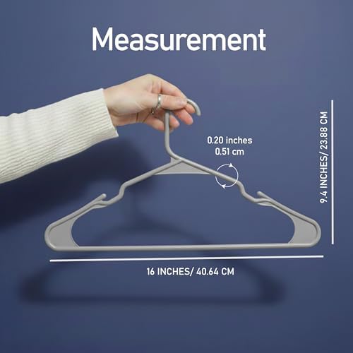 Utopia Home Plastic Hangers 30 Pack – Space Saving Clothes Hanger Grey