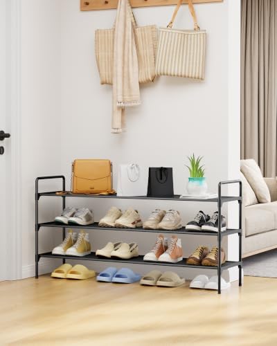Kitsure Shoe Rack for Closet, Shoe Storage, 42.1" Wide - 3 Tiers, Black