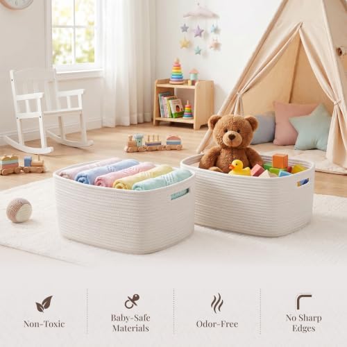 5 Pack Storage Baskets for Shelves, 17"x13"x7.5" & 7"x7"x3.5"