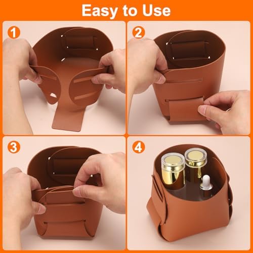 uxcell Valet Tray Organizer, PU Leather Desktop Storage Organizer Box Tray Entryway Table Bedside Nightstand Catchall Vanity Tray for Jewelry Key Coin Watch Wallet (Grey)