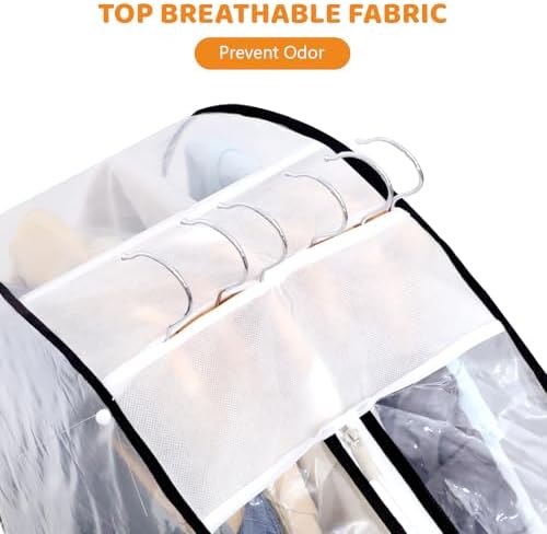 Dntorx 4 Pack Clear Garment Bags, 50" With 10" Gusset, Side Zipper