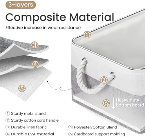 15.7x11.8x8.26 Inch Fabric Large Storage Bins with Handles 3 Pack