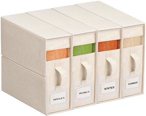 Cotton Linen Sheet Organizers and Storage, 4Pack Off-White
