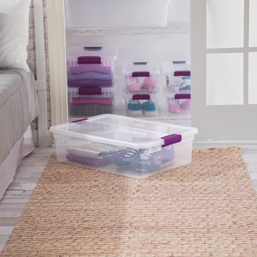 Sterilite ClearView Latch Boxes, Storage Bins with Lids, 32 Quart, 12-Pack