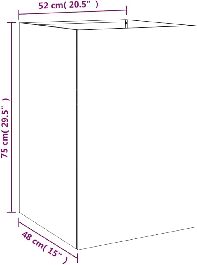 Black Cold-Rolled Steel Planter Medium Size Durable Powder Coated Heat Resistant for Outdoor Balcony Patio Plants Flowers Herbs Assembly Required 4 Pieces