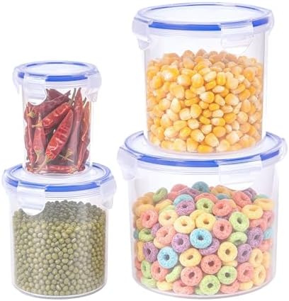 KIGI Food Storage Containers for Dry Food, 4 Pack, 1.3-8.3 Cup