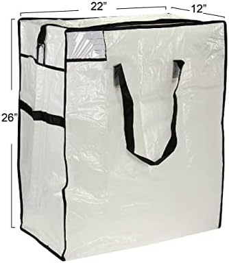 Household Essentials Medium Storage Bag, Clear Polyethylene with Black Trim
