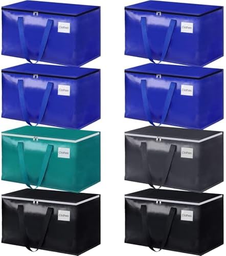 StorageRight Moving Bags, Moving Boxes, 93L 8-Pack Sotrage Bags, 4 Colors