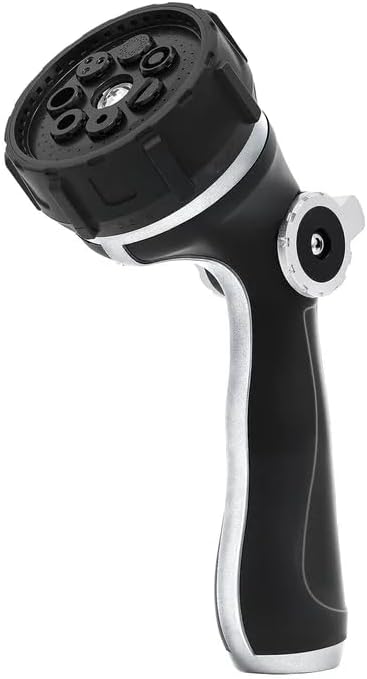 RESTMO Heavy Duty Garden Hose Nozzle, High Pressure Hose Spray Nozzle with 3 Adjustable Jet Modes, Water Nozzle with Thumb Control For Flow Adjustment, 7 Spray Patterns For Watering, Washing, Cleaning