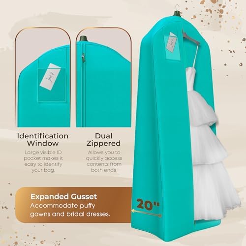 Your Bags Wedding Dress Garment Bag, 72", 20" Gusset, Tiffany