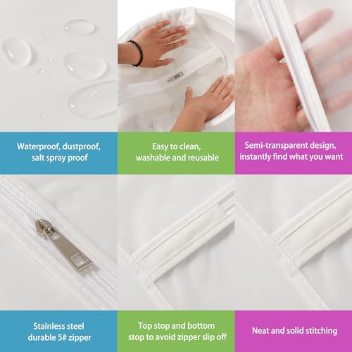 Clear Garment Bags for Hanging Clothes, 12 Pack 40 Inch Suit Covers
