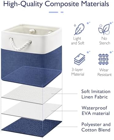 Patvingot 11-Inch Fabric Cube Storage Bins with Handles,4 Pack,Foldable