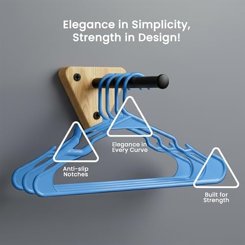 Utopia Home Plastic Hangers 30 Pack – Space Saving Clothes Hanger Blue