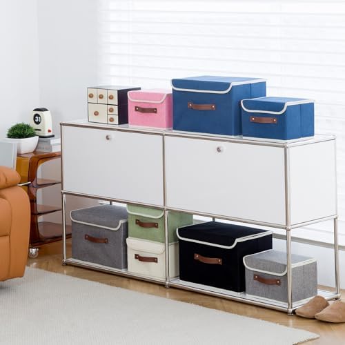 Storage Boxes Baskets with Lid Collapsible Fabric Storage Bins