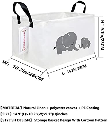 Collapsible Laundry Basket with Side Handles, Parent Child Elephant