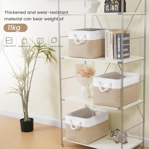 15x11x10 In Foldable Fabric Large Storage Bins with Handle 3 Pack