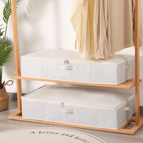 Underbed Storage Organizers,Beige,3 Pack,31.5x15.7x5.9 Inch