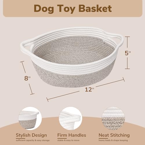 Goodpick Small Woven Rope Gift Basket Empty, 12" x 8" x 5", Mixed Brown