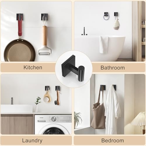 Lairuier Bathroom Hardware Set Matte Black, Towel Holder Set Wall Mounted