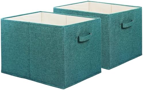 Simple Houseware 15" x 13" Foldable Fabric Storage Bin with Handles, 2 Pack