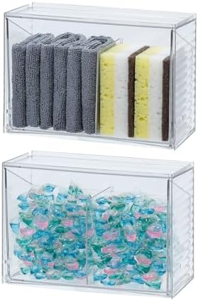 2 Pack Clear Dishwasher Detergent Pod Holder, Plastic