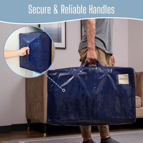 VENO 8 Pack Extra Large Heavy Duty Moving Bags with Wide Opening & Reinforced Handles, Reusable Storage Tote Bags with Strong Zippers for Clothes, College Dorm Essentials & Moving Supplies