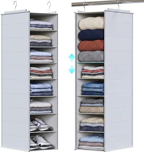 Deep Pocket Hanging Closet Organizer, 8 Tier Hanging Shoe Organizer